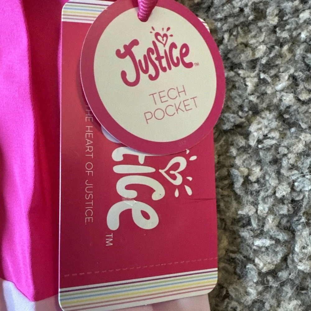 Justice Skort Skirt Girls Small 7/8 Pleated Built In Shorts Tech Pocket Athletic